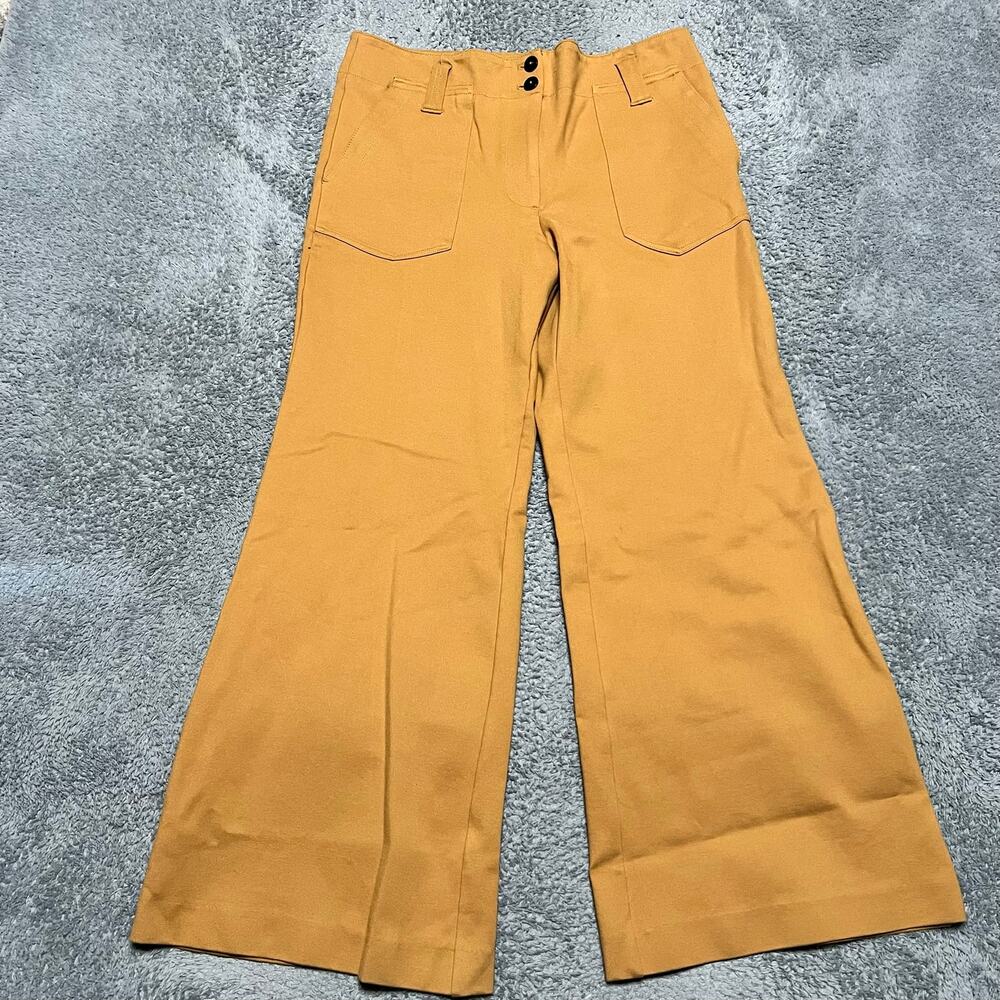 Anthropologie Maeve Pants Womens 14 (34x28.5) The Naomi Wide-Leg Flare Brown